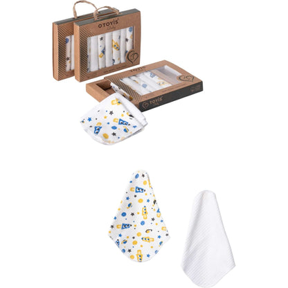 7'Li Bibo Baby Organik Penye Bebek Mendili %100 Pamuk (0-12 Ay)