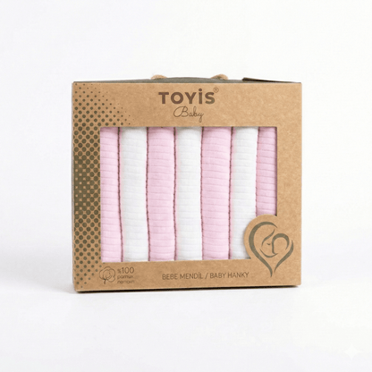 7'Li Bibo Baby Organik Penye Bebek Mendili %100 Pamuk (0-12 Ay)