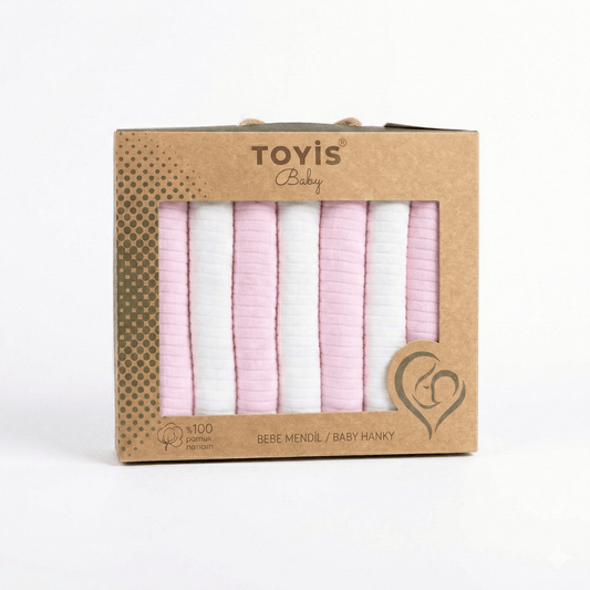 7'Li Bibo Baby Organik Penye Bebek Mendili %100 Pamuk (0-12 Ay)